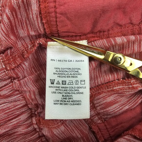 NWT! Anthropologie Longshore 100% Cotton Cropped Pull On Pants S Coral Red - Picture 9 of 10